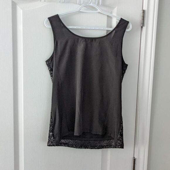 Olive & OAK Sequin camisole tank top charcoal dark grey large @C - Picture 4 of 9